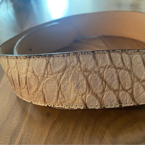 Vera Pelle Italian Leather Belt with Crystal Lizard Buckle. - Picture 3 of 4